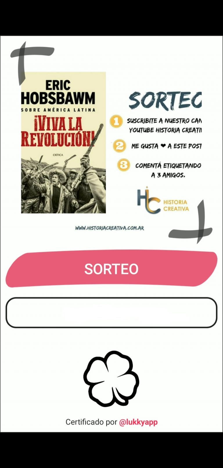 Ganador del Sorteo del libro “Viva la Revolucion”.